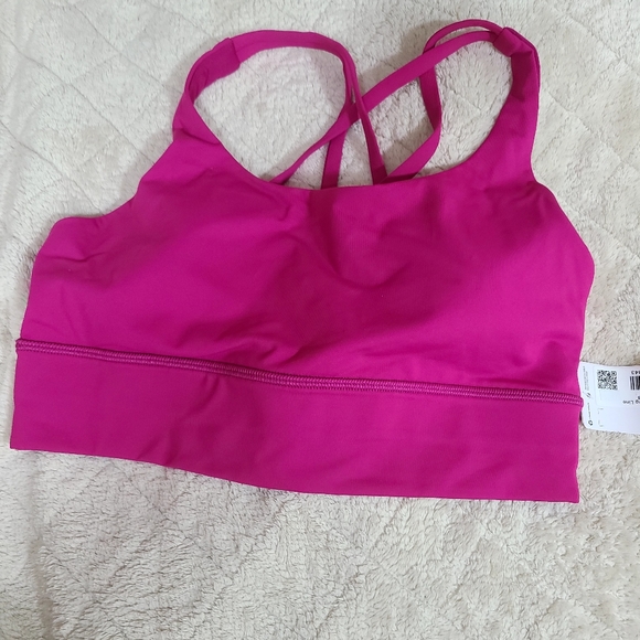 Lululemon energy bra long line size 8 ripe raspberry - Picture 1 of 3